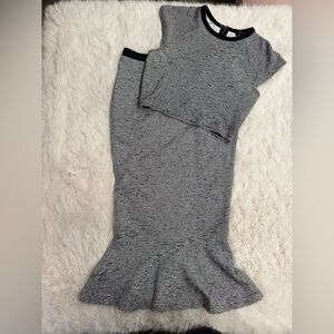 Navy Blue & White Striped Mermaid Skirt & Matching Shirt